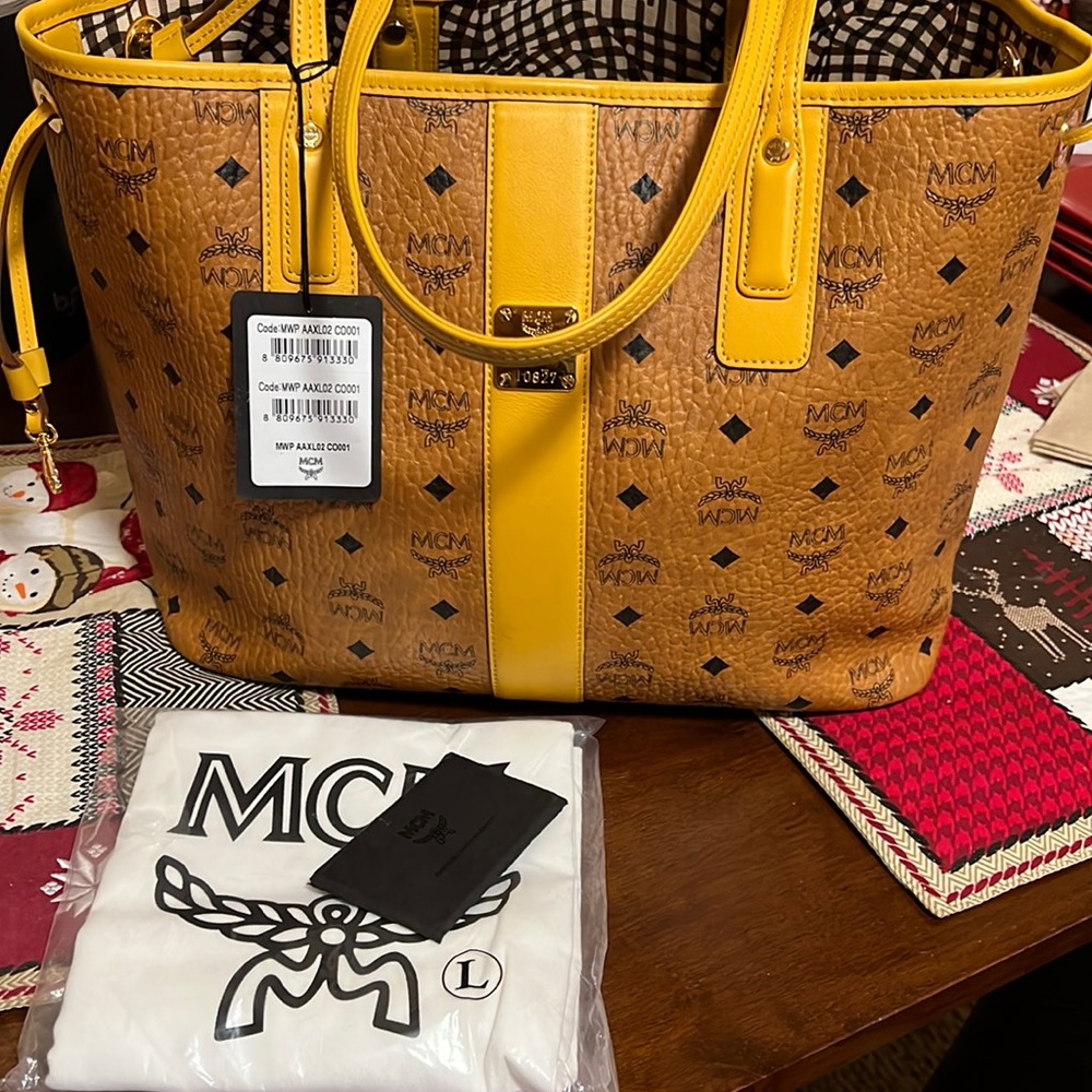 MCM AUTHENTIC LARGE TAN BAG